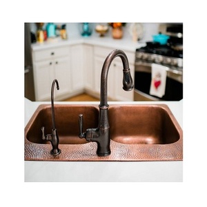 Lavabo de lavabo martillado de cobre, lavabo de baño de tamaño y forma personalizados para uso en hoteles y restaurantes en el hogar - Product Image 5
