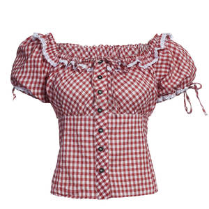 Blusa informal de algodón con manga larga para mujer, Camisa de franela roja a cuadros, excelente calidad, 2022 - Product Image 1