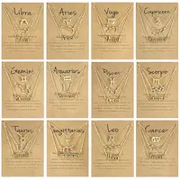 Set Kalung Kualitas Tinggi Yang Dilapisi Dalam Set Kalung Zodiak Horoskop Astrologi Emas