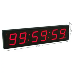 6 digit 4 inch modern wall mounted digital LED clock luminous wall clock