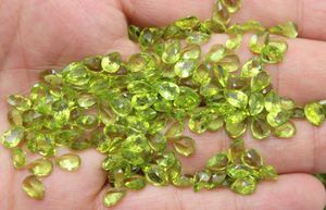 Piedra de corte facetado de peridoto natural, piedra preciosa suelta en forma de pera - Product Image 6
