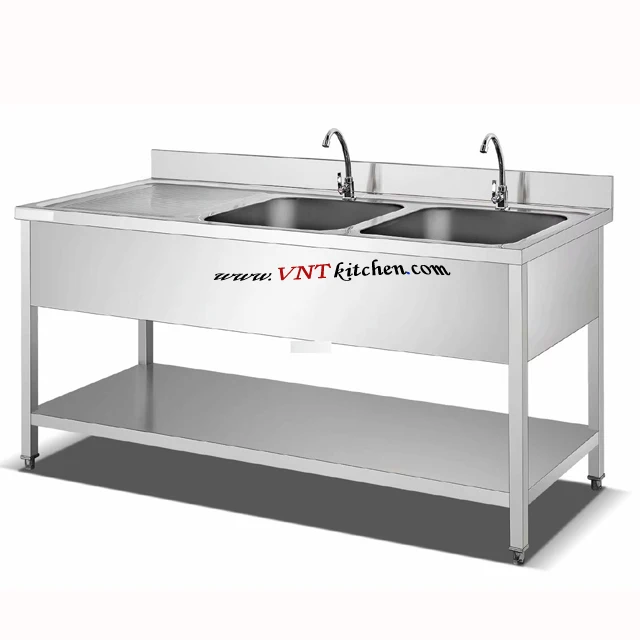 Кухонная раковина австралийская с рабочим столом, кухонная раковина из нержавеющей стали с 2 отсеками и сушилкой