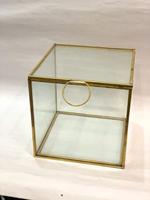 Boîte à bijoux carrée pliable en verre sculpté et laiton avec finition or/argent, design moderne, cadeau de table