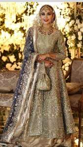 Stunning flared long <b>jacket</b> lehenga dress embellished in glass beads stone sequence work for <b>Wedding</b>/party dress - Product Image 2
