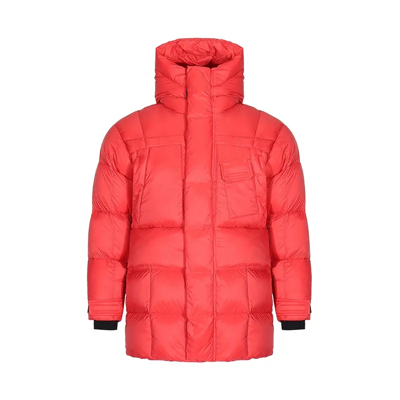 Front Pockets Long Keep Warmer Winter Down Coat Hooded Vintage Padded Waterproof Breathable Windproof Puffer Jacket unisex