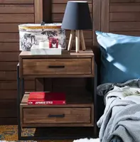 Table de chevet en bois massif au design moderne, élégant, pour la chambre à coucher et la maison