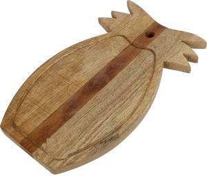 Planche à découper en bois en forme d'ananas, outil de cuisine fait main idéal pour le fromage et les cadeaux fabriqués en Inde - Product Image 3