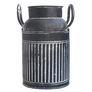 Elégant vase de sol en fer galvanisé design vintage contenant de lait fait à la main porte-fleur décoratif prix de gros - Product Image 3
