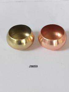 Vela votiva de acero y cobre, recipiente de vela de latón con acabado de oro rosa y aluminio - Product Image 4