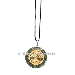 Green Jade <b>Tree</b> of Life Orgonite Pendant - Product Image 1