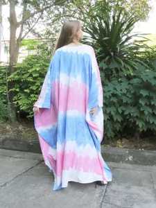 ชุดยาวผ้าเรยอนสำหรับผู้หญิง100% มัดย้อมเต็มแขนเสื้อทำด้วยมือสำหรับวันหยุดฤดูร้อน2025 - Product Image 3