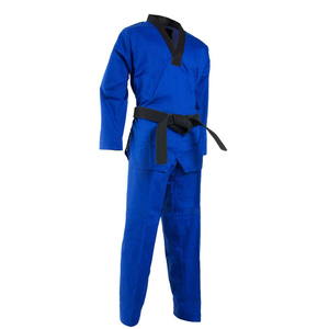 Uniformes de Taekwondo para hombre, diseño de secado rápido negro sólido con mangas completas, estilo de arte marcial de Karate para adultos - Product Image 5