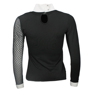Camiseta ecuestre técnica de alta calidad con logotipo personalizado, Diseño de manga larga a la moda para mujer, media cremallera, capa base para montar a caballo - Product Image 2