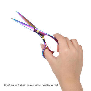 Ciseaux de barbier professionnels en acier inoxydable, Instruments de beauté, de couleur arc-en-ciel, pour la coiffure et les cheveux, CE ISO - Product Image 4