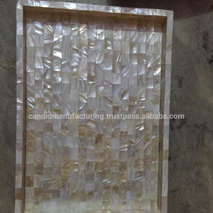 ถาดหวายทรงสี่เหลี่ยมผืนผ้าพร้อมถาดรองแก้วกาแฟทรงกลมฝังมุก - Product Image 2