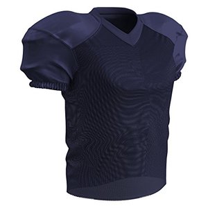 Maillot de football américain pour homme, bleu marine, col en V, manches courtes, maille respirante, coupe athlétique, couleur unie, toutes saisons - Product Image 1