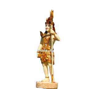 Nirmala Handicrafts - Estatua de Mármol del Dios Shiva, Ídolo de Shiva de Pie, Estatua de Mahakal Bholenath, Decoración Religiosa para el Hogar, Poliresina Blanca - Product Image 2