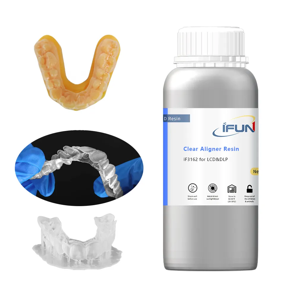 IFUN الأسنان استخدام عالية الدقة وعالية واضحة الراتنج لأجهزة بروكسيسم وصواني التبييض على 40nm الطول الموجي LCD DLP الطابعات