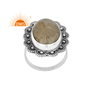 Fabulous Golden Rutile Gemstone <b>Ring</b> <b>Indian</b> Antique Designer Solid Sterling Silver <b>Ring</b> Jewelry Manufacturer Classic Collection - Product Image 1