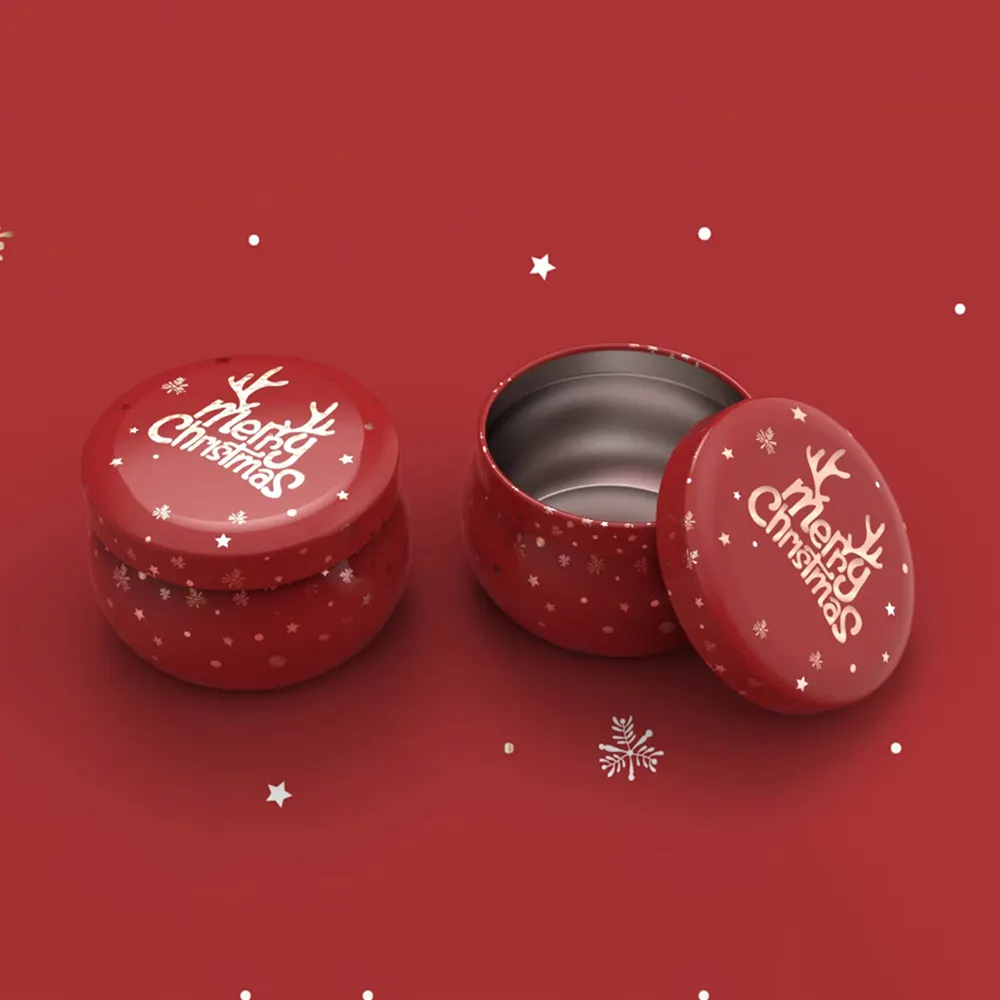 Металлическая круглая жестяная банка белая жестяная коробка для подарка розовые свечи Специальные рождественские подарки