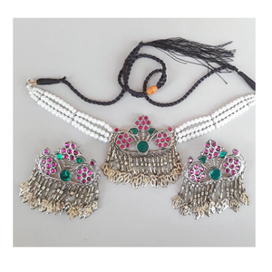 Kuchi-Conjunto de joyería de Material 100% puro de la mejor calidad, incluye gargantilla y pendientes a la venta, precio barato - Product Image 1