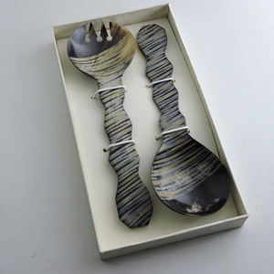 Ensemble de couverts de serveur en acier de haute qualité et ensemble de service à salade de vaisselle sans danger pour les aliments 2 pièces accessoires de cuisine - Product Image 3