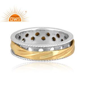 Bague tournante unisexe en argent sterling fin fait main, bijoux indiens, fabricant - Product Image 2