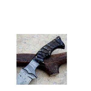 Espada con mango de cuerno, precio al por mayor, hoja de acero de Damasco y cuerno de búhos, espada artística con mango - Product Image 4