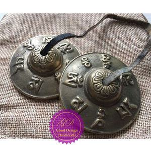 Tingsha ou Cymbale et Manjeera en bronze de haute qualité de 2.5 pouces pour la méditation et le yoga | Produits de guérison par le son à prix de gros - Product Image 1