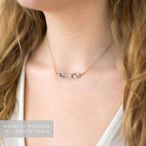 Cadena de Eslabones de Plata de Ley 92.5 Chapada en Oro de 16 Pulgadas con Diamante Herkimer, Piedra Preciosa Natural en Bruto, Joyería de Boda, Regalo - Product Image 2