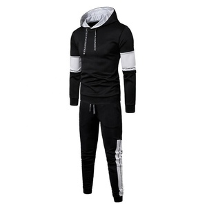 Chándal sudaderas cálido traje de pista para los hombres de color amarillo de chándal de invierno trajes para hombres Logotipo de bordado - Product Image 1