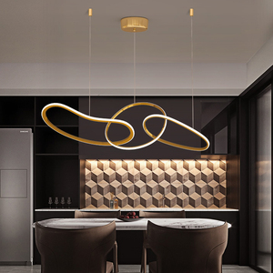 In acciaio inox moderno e minimalista casuale cafe ufficio gran oro <span class=keywords><strong>cerchio</strong></span> <span class=keywords><strong>lampadario</strong></span> - Product Image 6