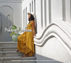 Monos de algodón y lino para mujer, traje largo de Otoño de una pieza sin mangas con cuello en V, personalizado de fábrica - Product Image 3