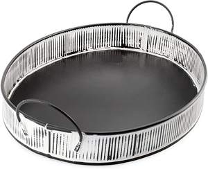 Plateau de service de nourriture galvanisé en argent avec finition rustique Parfait pour la maison élégante Vaisselle de cuisine Accessoire de service élégant - Product Image 1