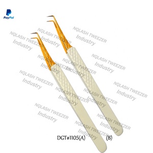 NQLASH — pincettes pour Extension de cils, embout de 90 degrés, poignée en diamant, couleur or et blanc, NQLASH - Product Image 1