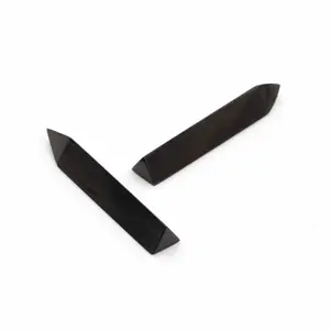 High Quality 5x30mm Natural Faceted Pencil Shape Pointed Crystal Black Onyx Gemstone Jewelry Making Healing Stone Manufacturer