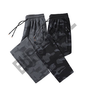 Pantalon de jogging évasé empilé avec broderie patch en détresse personnalisé Vintage pour pantalon décontracté évasé pour homme pantalon élastique lavé - Product Image 5