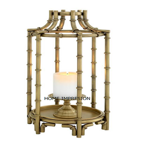 Bandeja atractiva Diseño de hoja de metal Portavelas Compartimentos Soporte de lujo Mesa de metal Soporte decorativo Suministros - Product Image 5