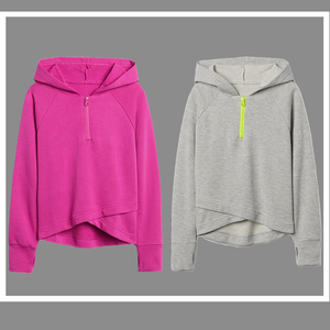 Free Style Women Pink white fleece custom Hip-hop women crop top oversize hoodie women sweatshirt as per customer requirement. - Product Image 6