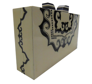 Beige Noir Artisanal Résine Embrayage - Product Image 1