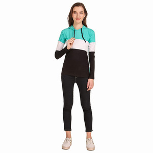 Sudadera con capucha de manga larga para mujer, jersey de Color con estampado de rayas, capucha de dos tonos, nueva - Product Image 1