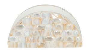 Tradnary-caja de pañuelos en forma de semicírculo con incrustación de perla Madre, soporte de pañuelos con forma de medio círculo para mesa, soporte para servilletas para el hogar - Product Image 4