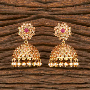 Boucles d'oreilles Jhumki antiques en plaqué or, livraison gratuite, 16667 - Product Image 3