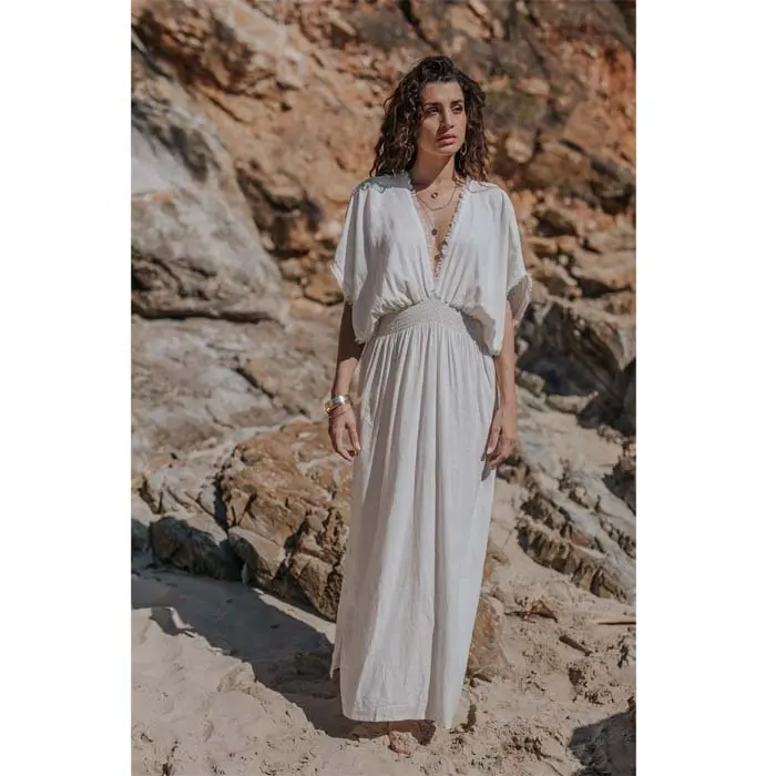 Classic Linen Women Beach Wedding Maxi Dress by SRJ EXPORTS Classic Linen Women Beach Wedding Maxi Dress by SRJ EXPORTS