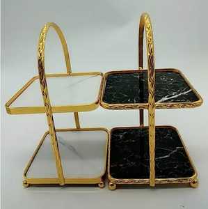 Whole Sale Decorative Hotel Restaurant Wedding Plate <b>Cake</b> <b>Stand</b> With 2 <b>Tier</b> - Product Image 5