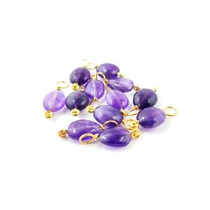 อเมทิสต์เครื่องประดับอัญมณีทรงรีผิวเรียบ,จี้อัญมณีประจำเดือนกุมภาพันธ์จี้เครื่องรางผูกลวดสำหรับเป็นของขวัญให้เธอ - Product Image 4