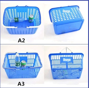 Cesta de Compras Apilable de PP de 20L, Azul y Roja, Personalizada por Berys, para Frutas y Verduras, con Asa -5 45 - Product Image 4
