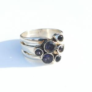 2023ล่าสุด925ดีไซเนอร์เงินสเตอร์ลิงเครื่องประดับควอตซ์หกอัญมณี iolite ธรรมชาติแหวนงานหมั้น - Product Image 1