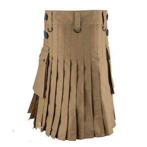 THISTLE ROSE ENTERPRISES Kilt en jean utilitaire kaki pour hommes - Accessoire musical écossais des Highlands - Product Image 4