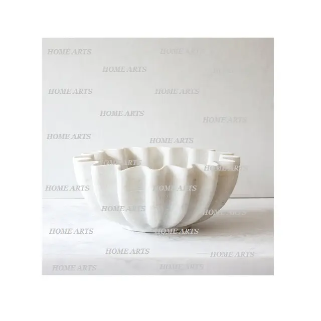 Penjualan Langsung dari Pabrik Mangkuk Pasta Marmer Putih Bentuk Disesuaikan/Ukuran Mangkuk Marmer Putih untuk Melayani Makanan